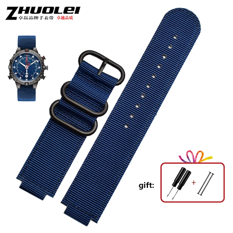 Ремешок для часов Timex T2N721T2N720 739 TW2T3600 нейлоновый ремешок 24*16 мм кольцо из