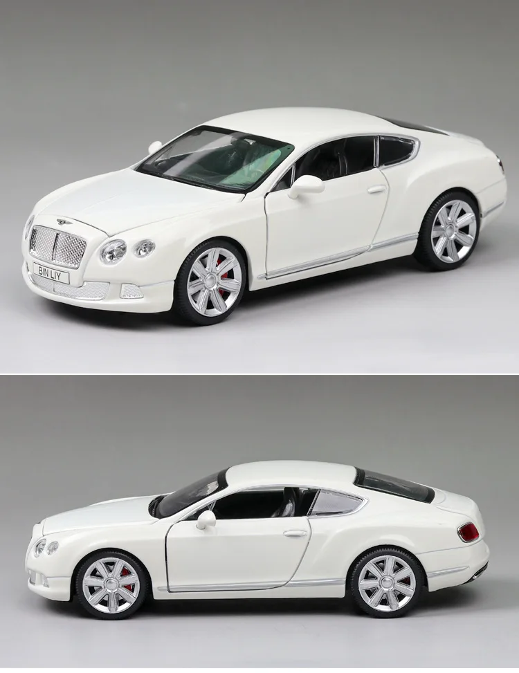 1:24 Bentley Континентальный GT W12 легкосплавная модель автомобиля рулевое колесо тяга детские игрушки коллекция подарок Выдвижной Автомобиль
