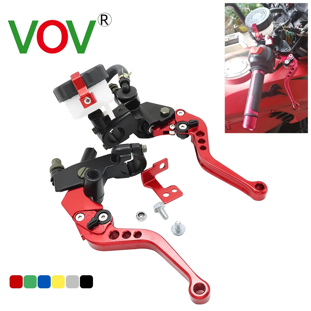 Hydraulic Brakes Motorcycle Brake Lever Master Cylinder Clutch Levers Pumping Brake Oil Storage Kit Fuel Tank Set 7/8"22mm motorcycle brake lever motorcycle brake hose motorcycle clutch master cylinder rod motorcycle brake fitting