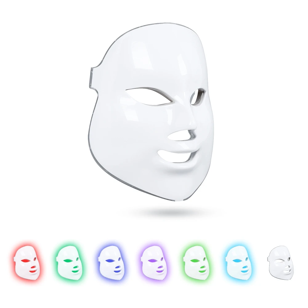  Beauty Photon 7 Colors LED Light Facial Mask Skin Care Rejuvenation Wrinkle Acne Removal Face Spa - 4000431355541