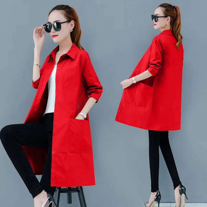 

Trench Coat Women's Spring And Autumn 2019 New Style Early Autumn Popular Short-height Medium-length waitmore Coat Korean-style