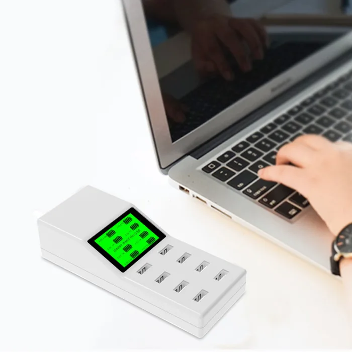 40 Вт 8A USB Зарядное устройство 8-портовый usb-хаб зарядные станции с ЖК-дисплей Дисплей VH99