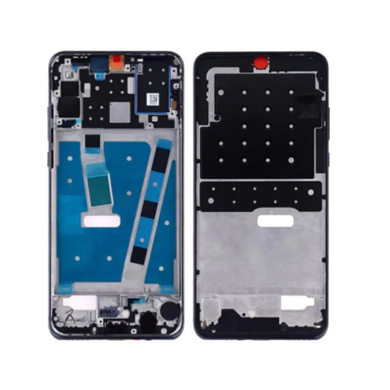 Для huawei P30 Lite/nova 4e крышка батареи корпус Стекло задняя дверь+ пластина средней рамы с ободком Лицевая панель Передняя ЖК-поддержка - Цвет: middle frame white