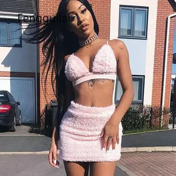 

2020 New 2 Piece Set Summer Clothes For Women Set Pink Two Piece Sets Sexy Women's Clothes Knittde Pants Top And Leggings
