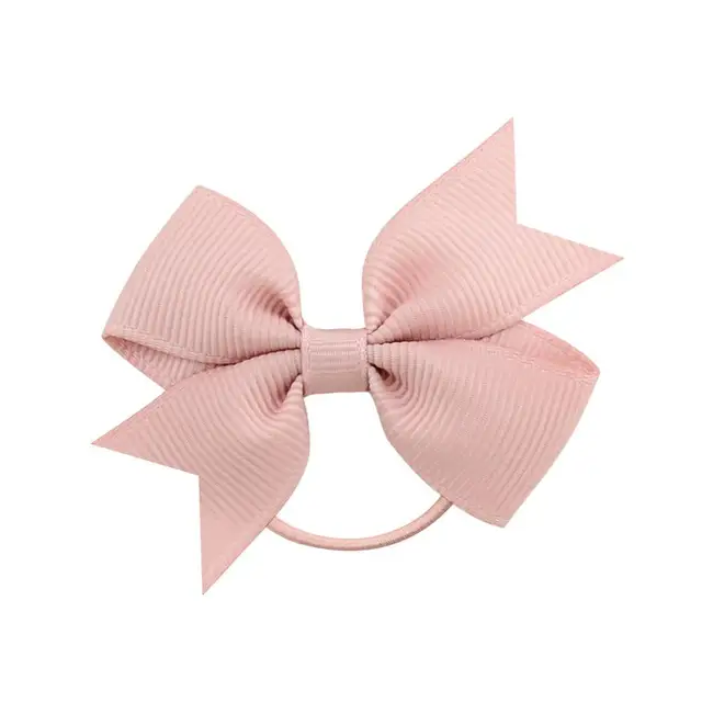 1Pcs Novelty Small Mini Solid Baby Elastic Rubber band Head rope Ribbow Bow Tie For Girls Headwear Hair Accessories 16