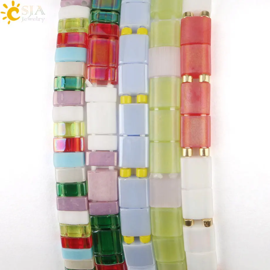 Csja Miyuki браслеты для женщин Многоцветный Тила бусины браслеты Япония Delica бисера Pulsera Mujer Femme летние пляжные украшения S513