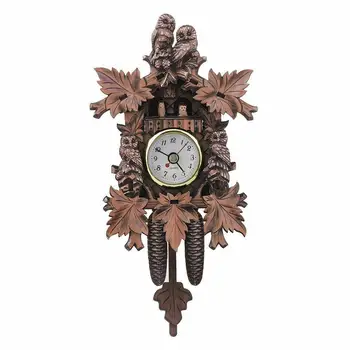 

Retro Bird Design Decorative Wall Clock Living Room Vintage Clock Cuckoo Pendulum Hanging Wood Q5F1