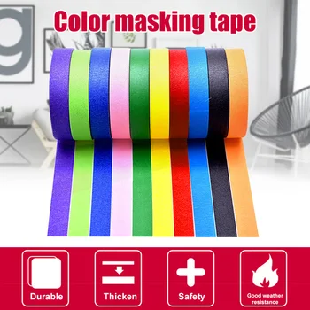 

10 Pcs of 10 Colors 20m Colored Masking Tape Rainbow Color Easy Tear Home Decoration Office Supplies GDeals