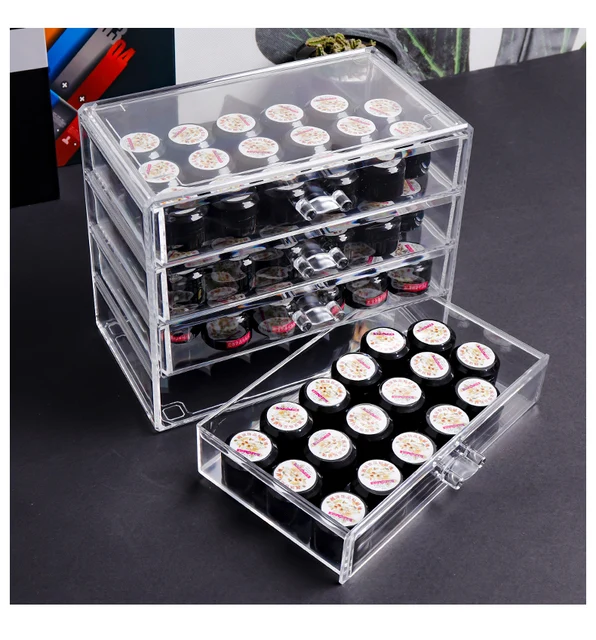 36Grid Nail Art Transparent Empty Stackable Storage Box Acrylic Large Space  Organizer For Nail Charm Rhinestone Magnet Cover - AliExpress