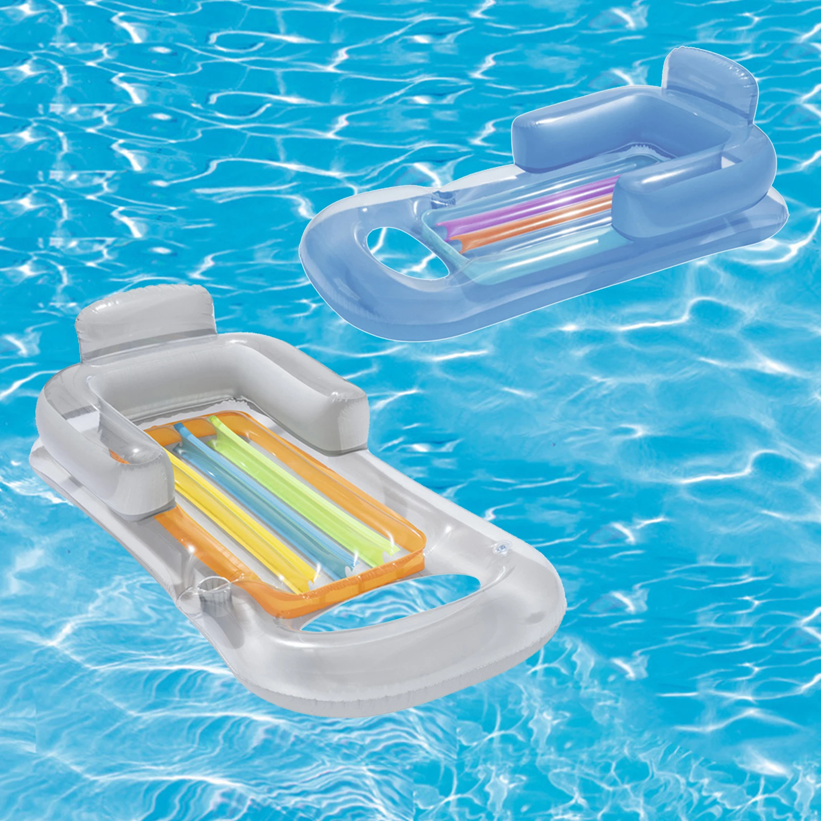 Pvcインフレータブルマットレス インフレータブルプールベッド フローティングシート ソファ背もたれ ビーチ 夏 水浮力 リラクゼーション Air Mattresses Aliexpress