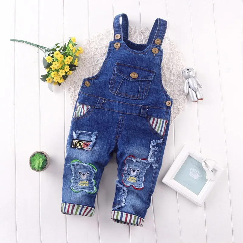 Spring Autu kids overall jeans clothes newborn baby denim overalls jumpsuits for toddler/infant girls bib pants - Color: picture color