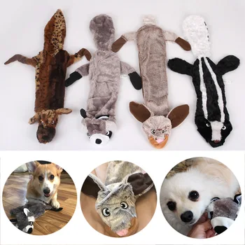 

Squeaky Fun Dogs Animal Shape Toys Gift Set Large Non Stuffed Rabbit Honking Squirrel for Dogs Chew Squeaker Dog Wolf Play Toys