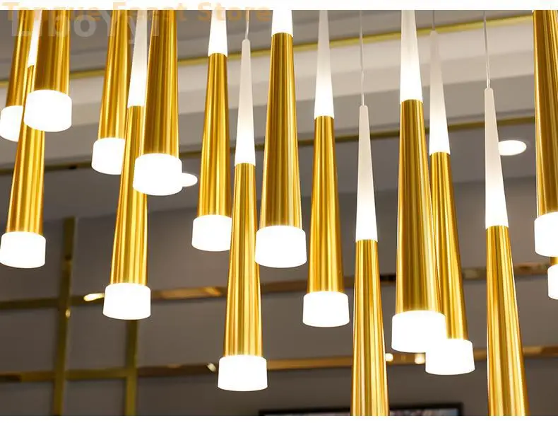 Modern Design Gold Black Minimalist Luster LED Chandelier for Bedroom Dining Living Room Loft Restaurant Cafe Interior Home Deco