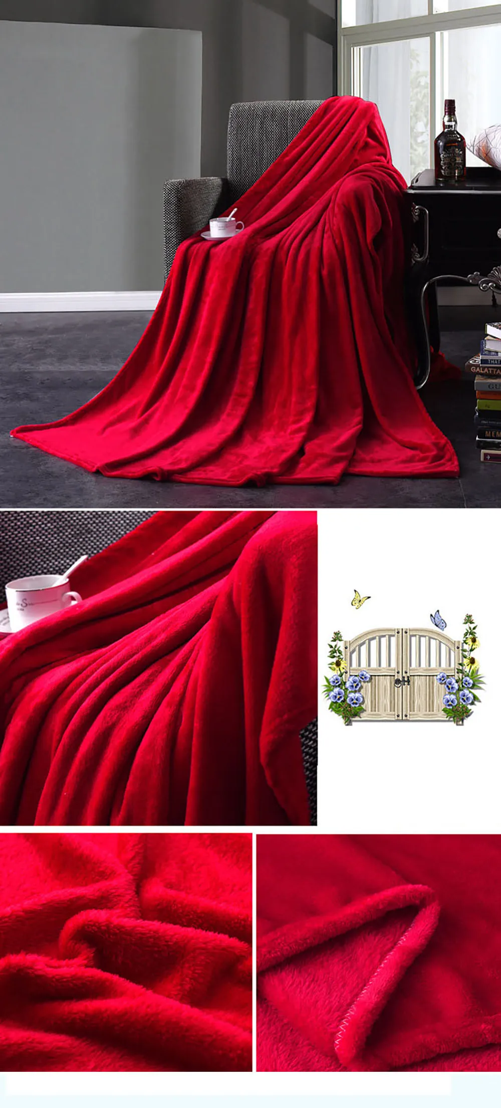 All Season Warm and Comfortable Anti-Pilling Flannel 40x50 Human Rib Cage Red Roses Red Blanket Ultra-Soft Lightweight Flannel Blanket Sofa Sofa