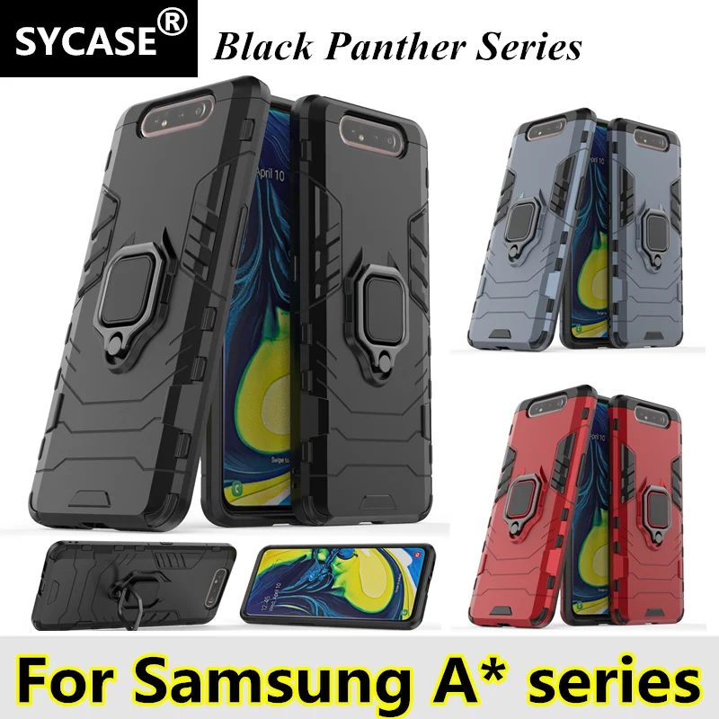 SYCASE iron man Armor case For Samsung A10 A20 A30 A40 A50 A60 A70 A80 A90 A10S A20S A40S Black Panther Silicone Cover |