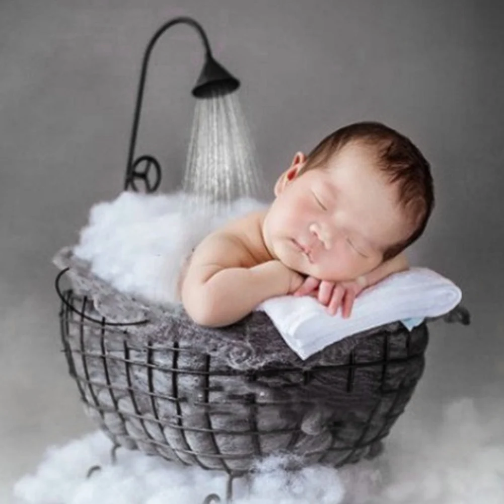 Реквизит для фотосъемки аксессуары для дивана Rustproof позирует выдолбленная Ванна Новорожденный ребенок украшение железная корзина студия