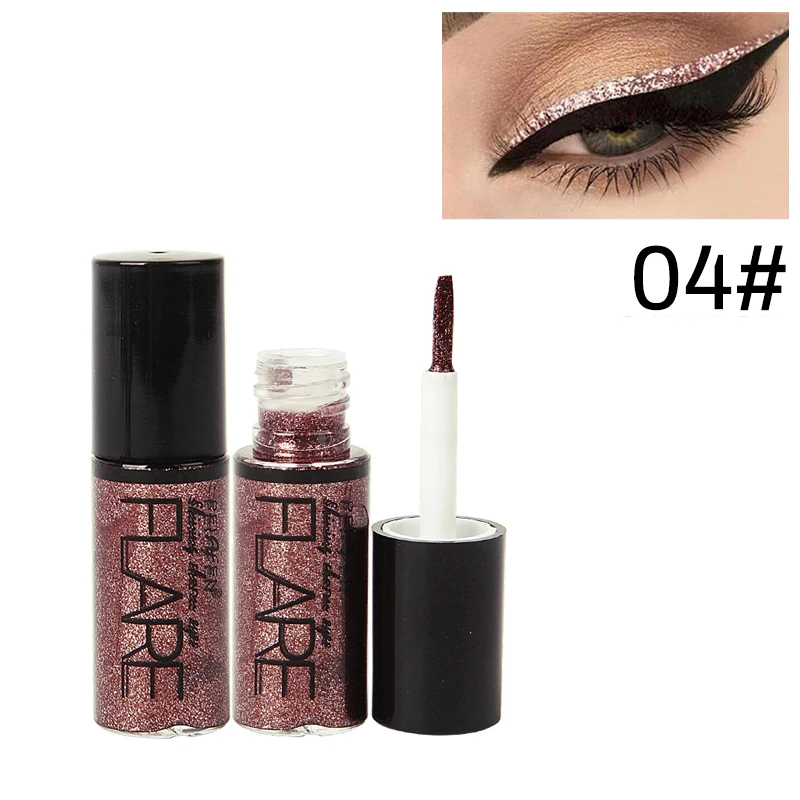 Glitter Liquid Eyeliner Waterproof Long Lasting Shimmer Eye Liner Makeup Silver Rose Gold Color Pigment Eyeliners Cosmetics
