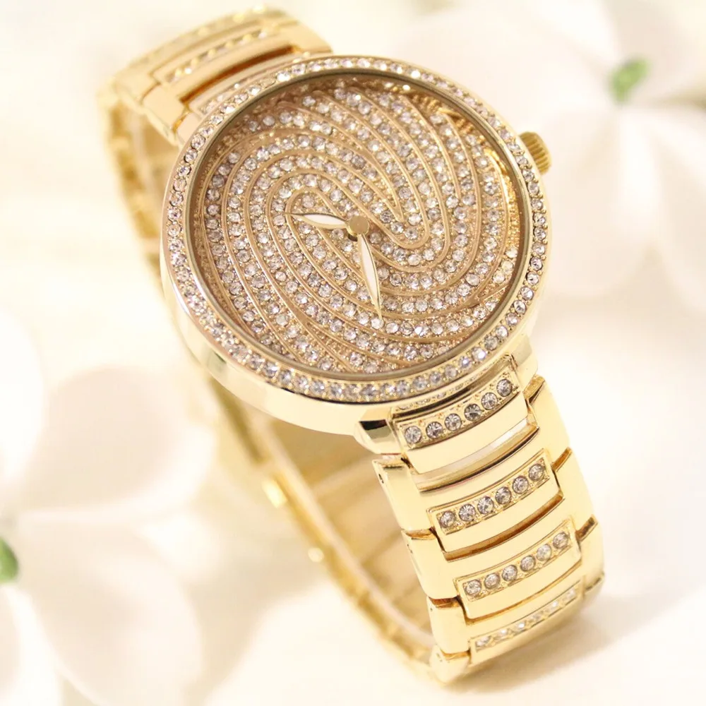 

Luxury Full of Crystals Watch Diamond-embedded Watch Stainless Steel Belt Quartz Watch Bracelet Watch