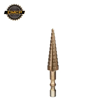 

HSS Step Drill Bit TiCN Coated Hole Cutter Hex Shank Core Drill Bit Straight Grooved Center Drill Bit For Power Tools