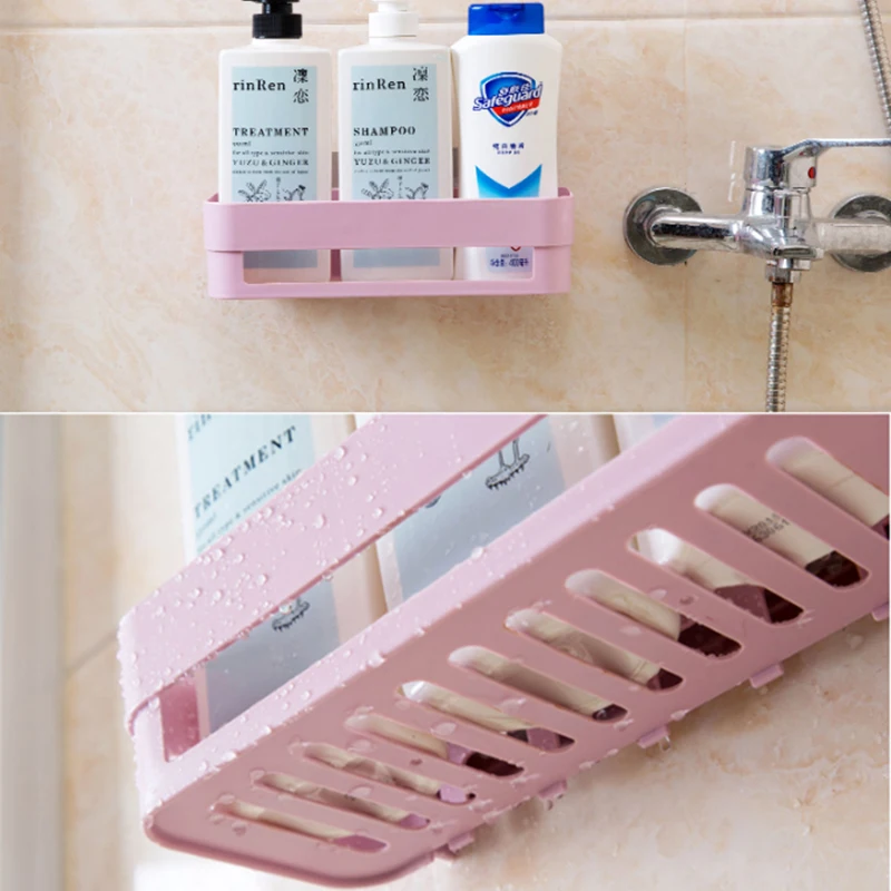 ZhangJi Suction Cup Plastic Soap Dish Container Kitchen Tools Bathroom Traceless Shelf Wall Mounted Dish Soap Case Box