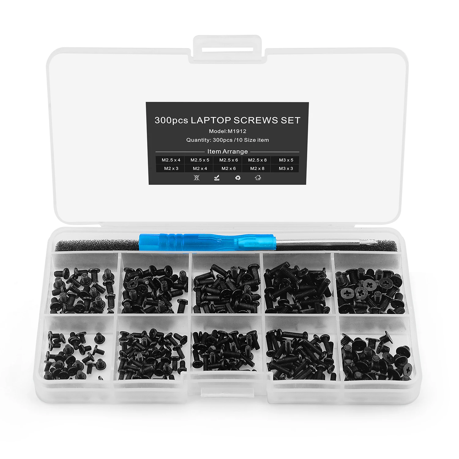 300 Pcs Laptop Screws Set Kit with case For HP Dell Lenovo Sony Toshiba