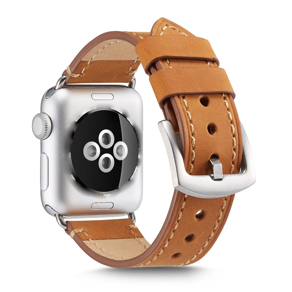 Для Apple Watch, версии Series4, версия 1, 2, 3, ремешок кожаный полосатый Ремешок Браслет 42/44 ремешок для часов, мм фитнес-трекер# G20