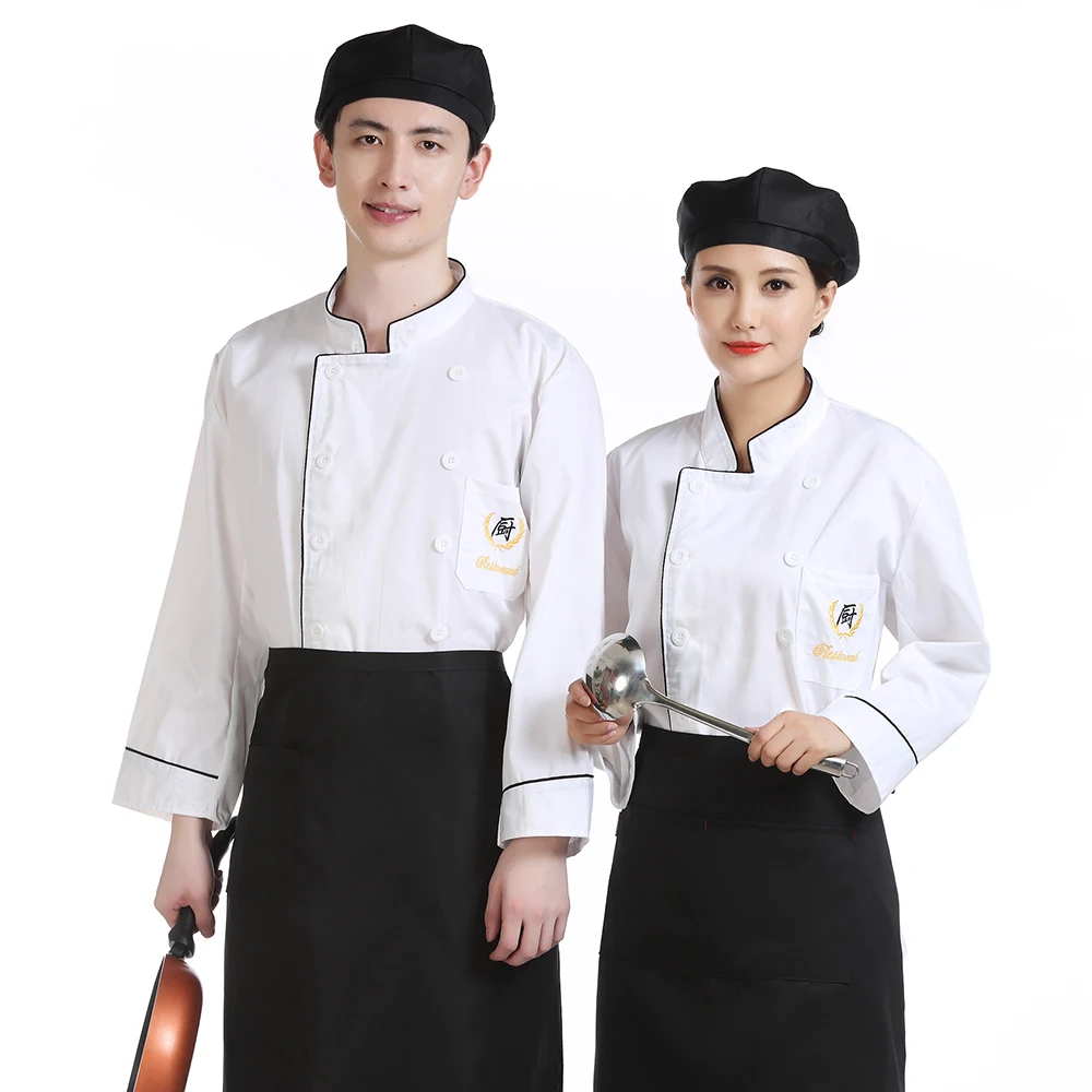 Long sleeved Chef shirt Sushi Chef coat Food service Waitress buffet restaurant kitchen work jackets new wholesale Women and men