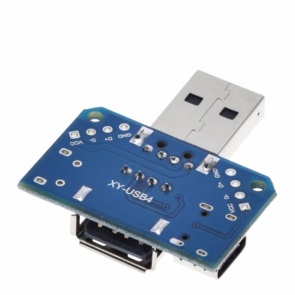 Usb-распределительная плата с разъемом USB к разъему type-c Micro Female USB 2,54-4 P, тестовая плата для передачи данных, usb-адаптер, пластина XY-USB4