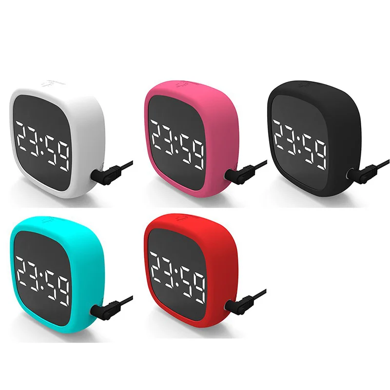 Led Digital Clocks Travel Snooze Alarm Clock Dimming Touch Magnet Electrontic Clock Home Screen Silicone Voice Control Clock