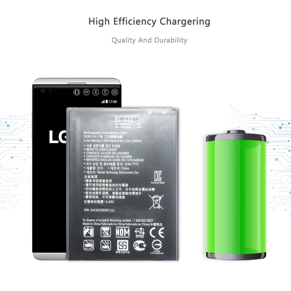 3200 мА/ч BL 44E1F/BL 44E1F Замена Батарея для LG V20 H990 F800 VS995 US996 LS995 LS997 H990DS H910 H918 + номер