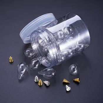 

1 Box Clear Handmade Blown Glass Beads Pendant With Brass Bails for DIY Glass Bottle/Wind Chime Pendants DIY Jewelry Making