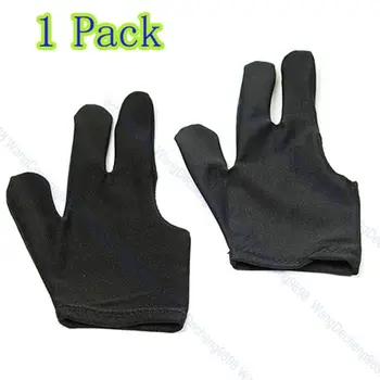

1pc Black Cue Billiard Pool Shooters 3 Fingers Gloves LX9E