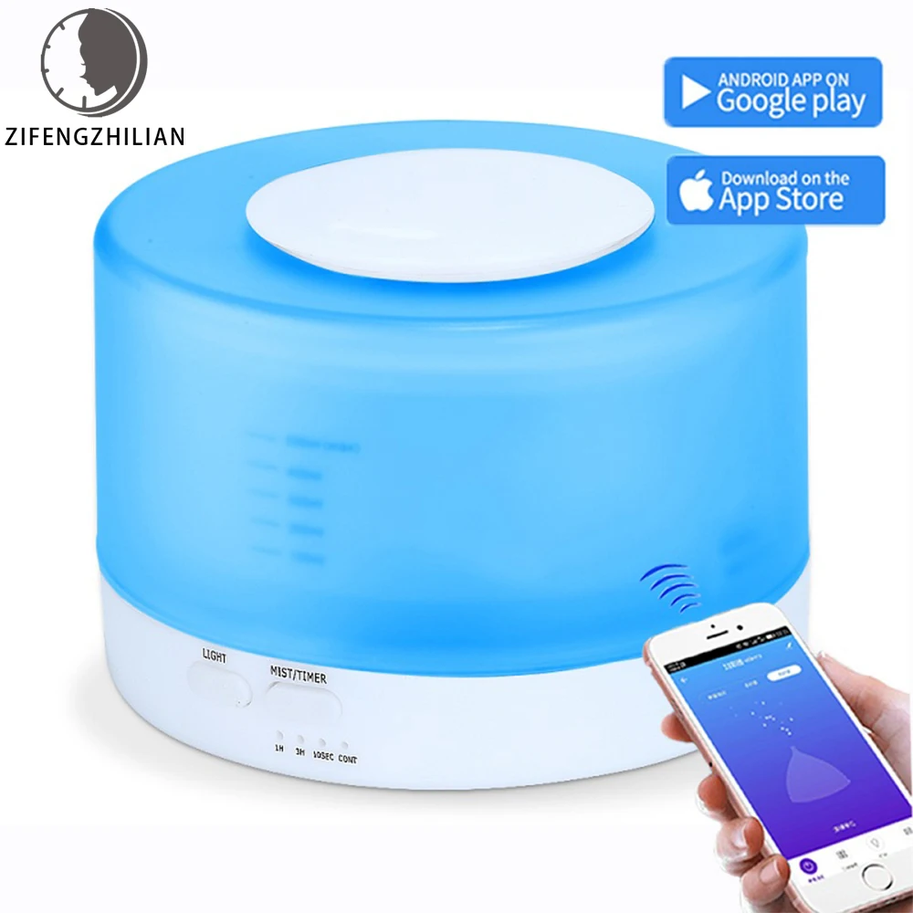 Ultrasonic Wood grain home Aromatherapy Machine Aroma Humidifier Air Diffuser Can Connect Wifi Phone Remote Control 500ml|Humidifiers| - AliExpress