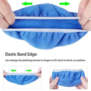 

Waxing Buffing Pads Bonnet Protector Soft Light Blue 10pcs 5-6Inch Car