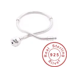 Vecalon, ювелирные украшения, 925 пробы, серебряный браслет, мягкая/гладкая цепочка из змеиных костей, очаровательный браслет для женщин и мужчин