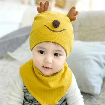 

Infant Toddler Cute Baby Girls Boys Deer Plush Ball Hats Cartoon Stretchable Caps Casual Adjustable Solid Color Cap 4Colors