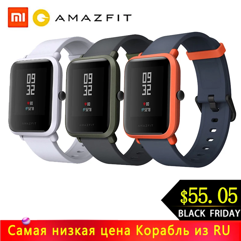 Xiaomi Amazfit Huami Bip Lite 2, оригинальные Смарт-часы xiaomi, gps, 45 дней, батарея глонесс, сердечный ритм, умные часы HUAMI