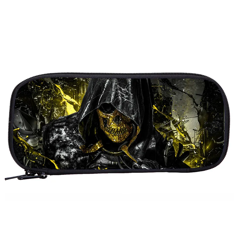 Кошелек для детей сумка мальчиков крутая с черепом и надписью Death чехол ручки 3D