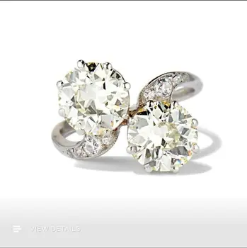 

S925 Silver Sterling 2 Carats Diamond Ring for Women Fine Anillos De Bizuteria Pure Gemstone Diamond Silver 925 Jewelry Ring Box