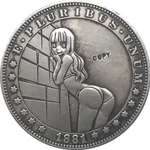 Hobo никель США морганский доллар 1881-CC копия монет Тип 99