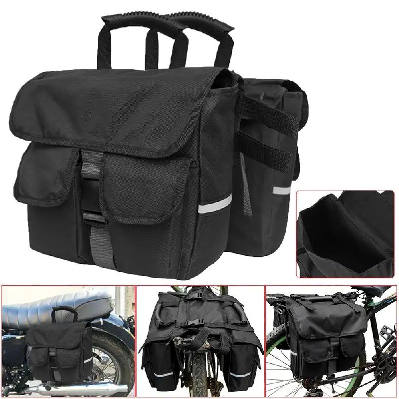Новый черный мотоциклетный велосипед седельная сумка рюкзак заднего сиденья
