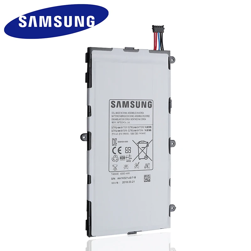 Аккумулятор T4000E для планшета Samsung GALAXY Tab 3 7 0 оригинальная сменная батарея 4000 мАч