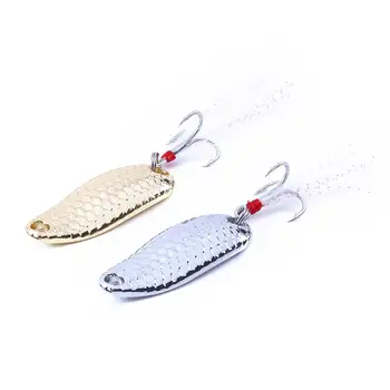 

HENGJIA 1Pcs/lot 13g 4.5cm Sequined Silver/Gold Spoon Lure For Fishing Baits Sea Lures Tool Wobblers Spinner