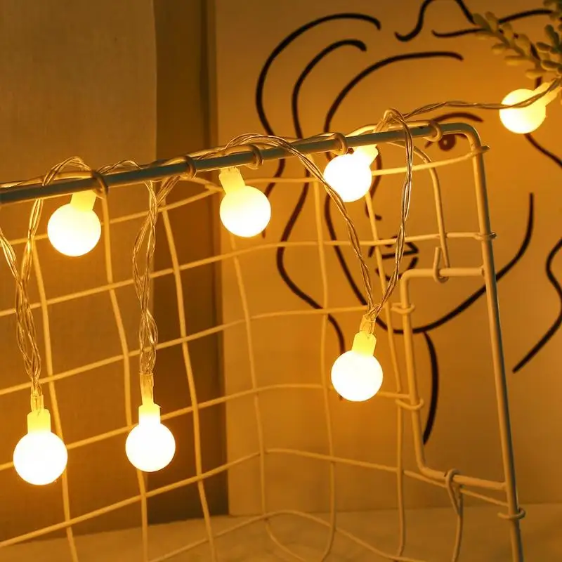 2.35m 20 LED Globe Lighting Strings USB Powered Garland Mini Scrub Light Bulb Shape For Indoor Outdoor Party Home Decoration
