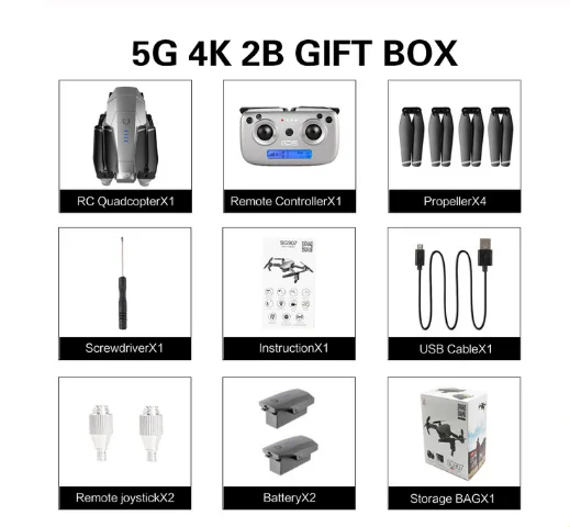 SG907 Дрон с GPS с 4K HD Двойная камера широкий угол 5G wifi FPV RC Квадрокоптер складные дроны Профессиональные с GPS следуем за мной - Цвет: 5G 4k 2B gift box