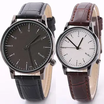 

Creative Simple Designed Frosted Dial Quartz Watch Unisex Solid Color Black Round Case Wrist Watch Comfortable Band Gift
