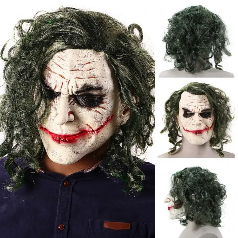 Латекс Хэллоуин страшная маска клоуна длинные волосы призрак страшная маска реквизит грудж призрак Хеджирование маска зомби маскарад Вечерние Маски