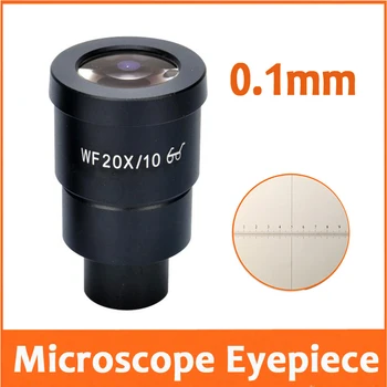 

1PCWF20X 10mm High Eyepiont Wide Angle Stereo Microscope Eyepiece Lens with Mounting Size 30mm Reading Scale Ruler 0.1mm