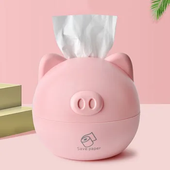 

Cartoon Piggy Tissue Box Dry And Wet Tissue Box Storage Rack Dressing Table Decoration Napkin Organizer Home Crafts Decoration