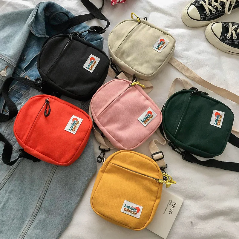 Холщовая Сумка креативная новая стильная женская сумка на одно плечо простая сумка на плечо Женская мини-сумка для мобильного телефона